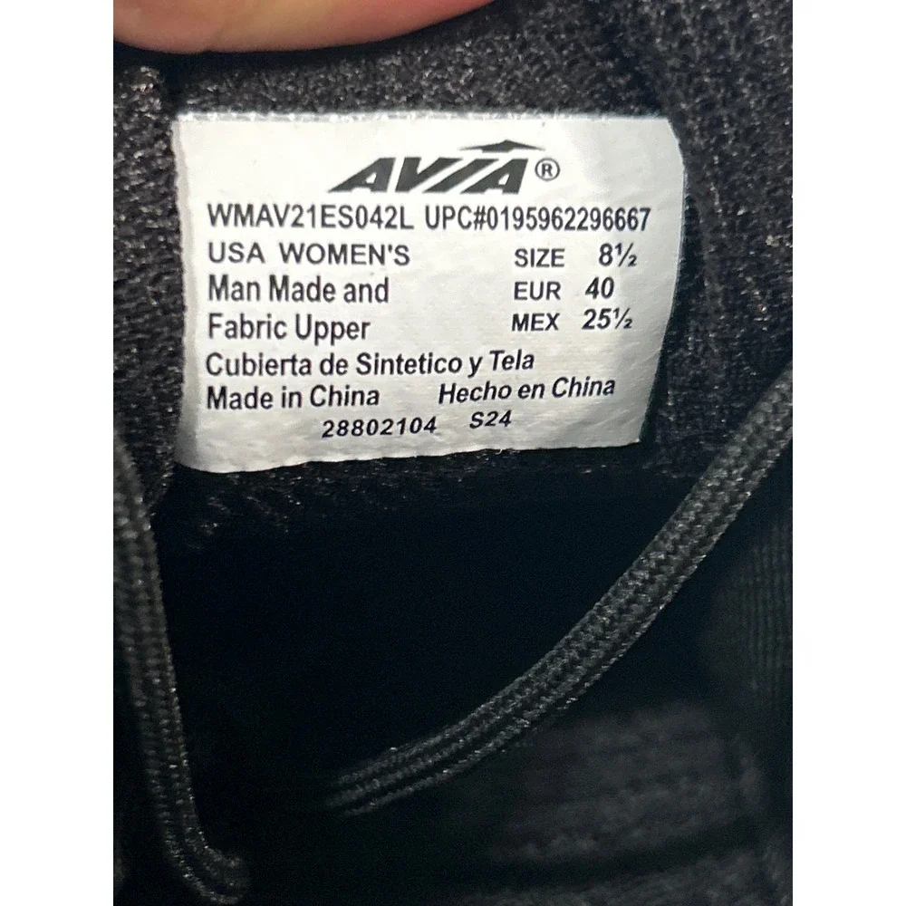 Avia Elevate Sneakers Womens 8.5 Black New Memory Foam Odor Control WMAV21ES042L